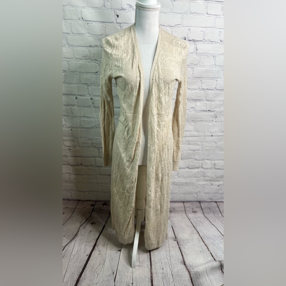 Lucky Brand Tan Long Duster Cardigan Small